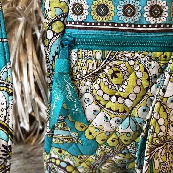 VERA BRADLEY Peacock Zipper Hipster Crossbody Y2K Green Turquoise Paisley 2007 - Picture 3 of 14